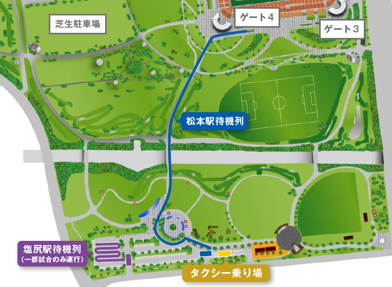 シャトルバス復路待機列